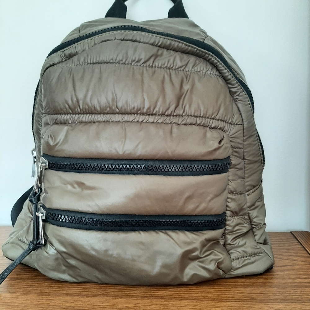 Tan Quilted Backpack with Sporty Design By Sondra Roberts
